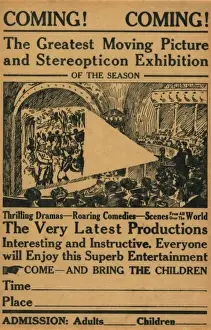 Coming! Coming! The greatest moving picture and stereopticon