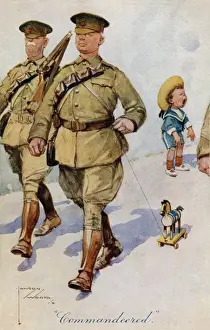 Militray Prints: Commandeered - postcard by Lawson Wood