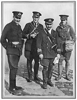 Airmen Gallery: Commander Samson with other British airmen, WW1