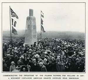 Commemoration Prints: Commemorating the departure of the pilgrim fathers for Holland in1609 - a monument