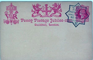 Celebrations Collection: Commemoration Postcard Penny Postage Jubilee
