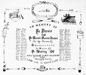 Leven Gallery: Commemorative card, picnic to celebrate a wedding