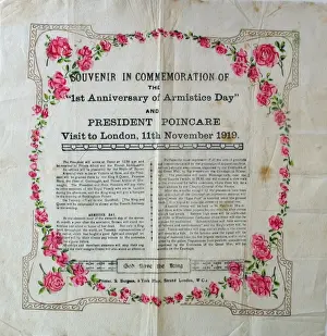 Commemorativeart Prints: Commemorative Serviette - First Anniversary of Armistice