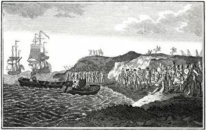 1741 Collection: Commodore Byron with the Patagonians