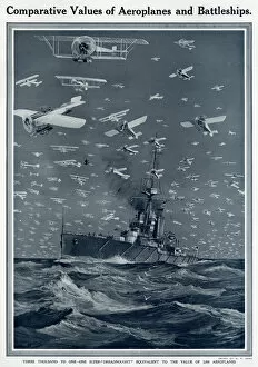 Equivalent Gallery: Comparing aeroplanes and battleships by G. H. Davis