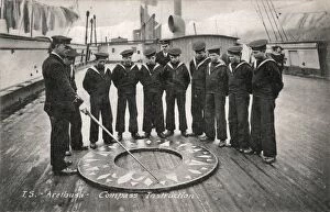 Compass Drill, Training Ship Arethusa, Greenhithe, Kent