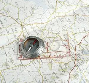 Ordnance Prints: Compass on a Map