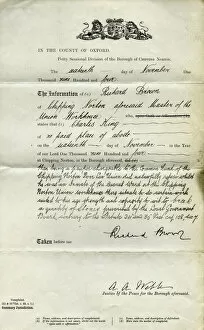 Complaint by Workhouse Master at Chipping Norton, Oxfordshir