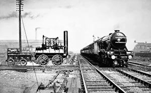 Stephenson Prints: Composite showing Locomotion and The Flying Scotsman