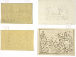 Images Dated 24th September 2012: Four Composition Sketches for The Rehearsal