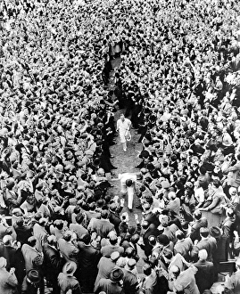 Victory Collection: Compton and Edrich leave the Oval pitch, 1953