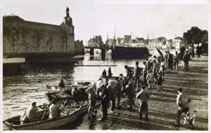 Concarneau Harbour, France - unloading tuna