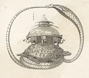 Hinduism Collection: The concept of the universe: the hindu cosmic turtle