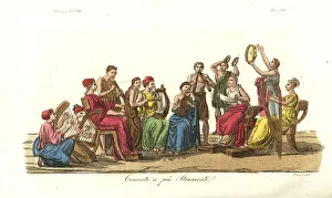 Tibia Collection: Concert with many instruments, ancient Greece