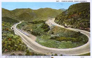 Bend Prints: Conejo Grade coast road, Ventura County, California, USA