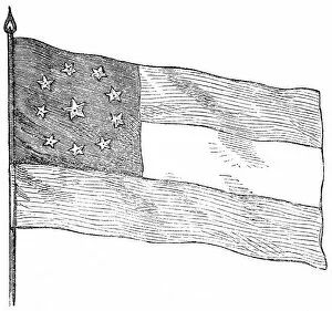 Images Dated 8th July 2004: A Confederate flag during the American Civil War, 1863