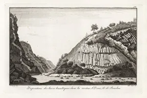 Configuration of basalt lava in the Saint Denis river, Reunion I