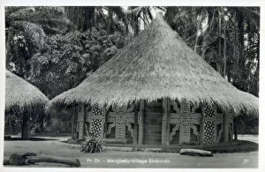 Congo Gallery: Congo - Mangbetu Village, Ekibondo - Decorated hut