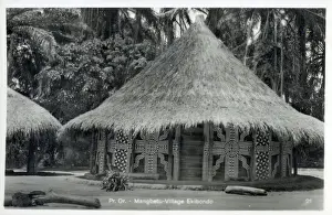 Conical Prints: Congo - Mangbetu Village, Ekibondo - Decorated hut