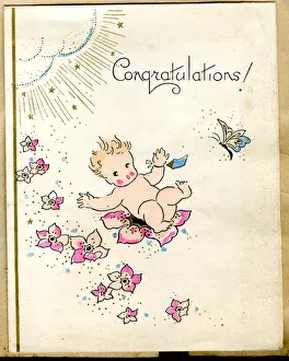 Congratulations Prints: Congratulations card, Arrival of New Baby