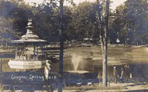 Bandstand Prints: Congress Spring Park, Saratoga Springs, New York State, USA