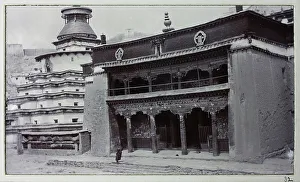 Chapels Prints: Two connected buildings at Gyantse - the Kumbum