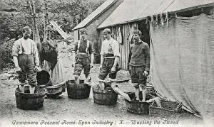Connemara Prints: Connemara Peasant Home-Spun Industry - Washing Tweed