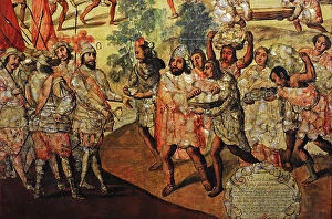 Spaniards Collection: The Conquest of Mexico (1519-21). Hernan Cortes in Zempuala