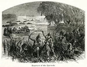 Bowmen Gallery: Conquistadors on Mississippi in Retreat