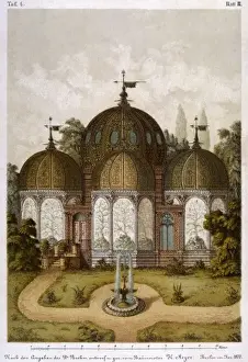 Aviary Prints: Conservatory and aviary 1872