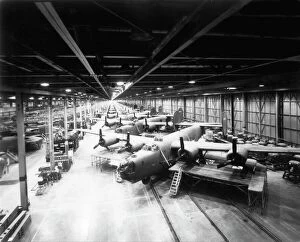 Liberator Gallery: Consolidated B-24 Liberator final assembly line at Ford