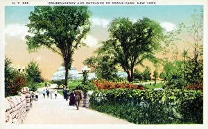 Consrevatory and entrance to Bronx Park, New York, USA
