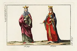 Robert Spallart Prints: Constance of Arles 99 and unknown French queen 100