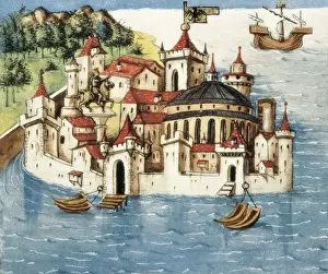 Miniatures Prints: Constantinople, 15th c. Miniature Painting. SPAIN
