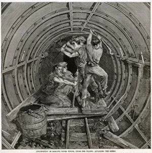 Images Dated 23rd July 2019: Construction of Barlows Tower Tunnel under the Thames 1869