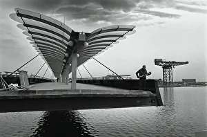 Images Dated 2nd July 2019: Construction of Bells Bridge across River Clyde, Glasgow