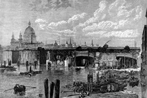 Survives Gallery: Construction of Blackfriars Bridge, 1868