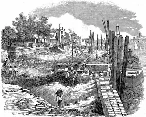 Images Dated 24th February 2005: Construction of the Chelsea Embankment, London, 1857