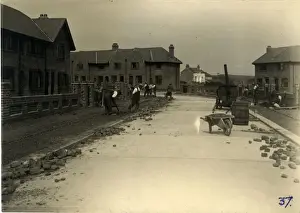 Morecambe Prints: Construction of Christie Avenue, Morecambe, England