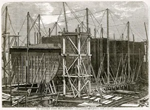 Shipyard Gallery: Construction of The Leviathan later Great Eastern 1855