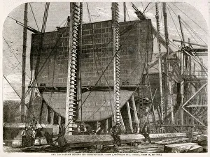 Images Dated 10th November 2017: Construction of The Leviathan later Great Eastern 1855