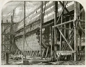 Images Dated 10th November 2017: Construction of The Leviathan later Great Eastern 1855