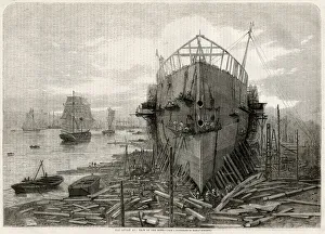 Images Dated 10th November 2017: Construction of The Leviathan later Great Eastern 1857