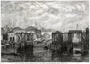 Images Dated 3rd January 2019: Construction of a new railway bridge, London 1864