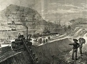 Panama Prints: Construction of Panama Canal. Dredging works