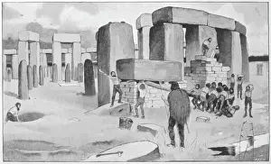Construction of a prehistoric stone circle