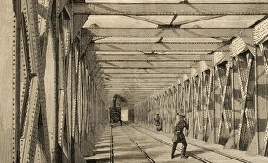 Images Dated 17th June 2005: Construction of the railway. Engraving, 1860