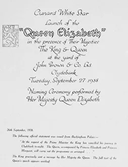 Invitation Prints: Construction of RMS Queen Elizabeth invitation