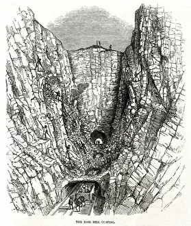 Lewes Prints: Construction, Rose Hill cutting, Brighton & Lewes Railway