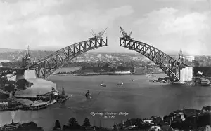 Sydney Prints: Construction Sydney Harbour Bridge